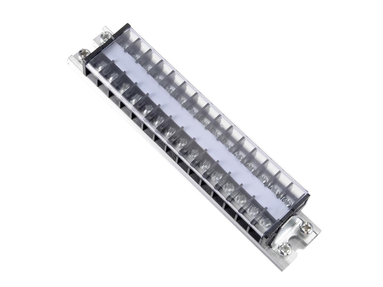 uxcell 3Pcs 600V 15A Dual Row 6 Positions Screw Electric Wire Connection Barrier Terminal Strip 