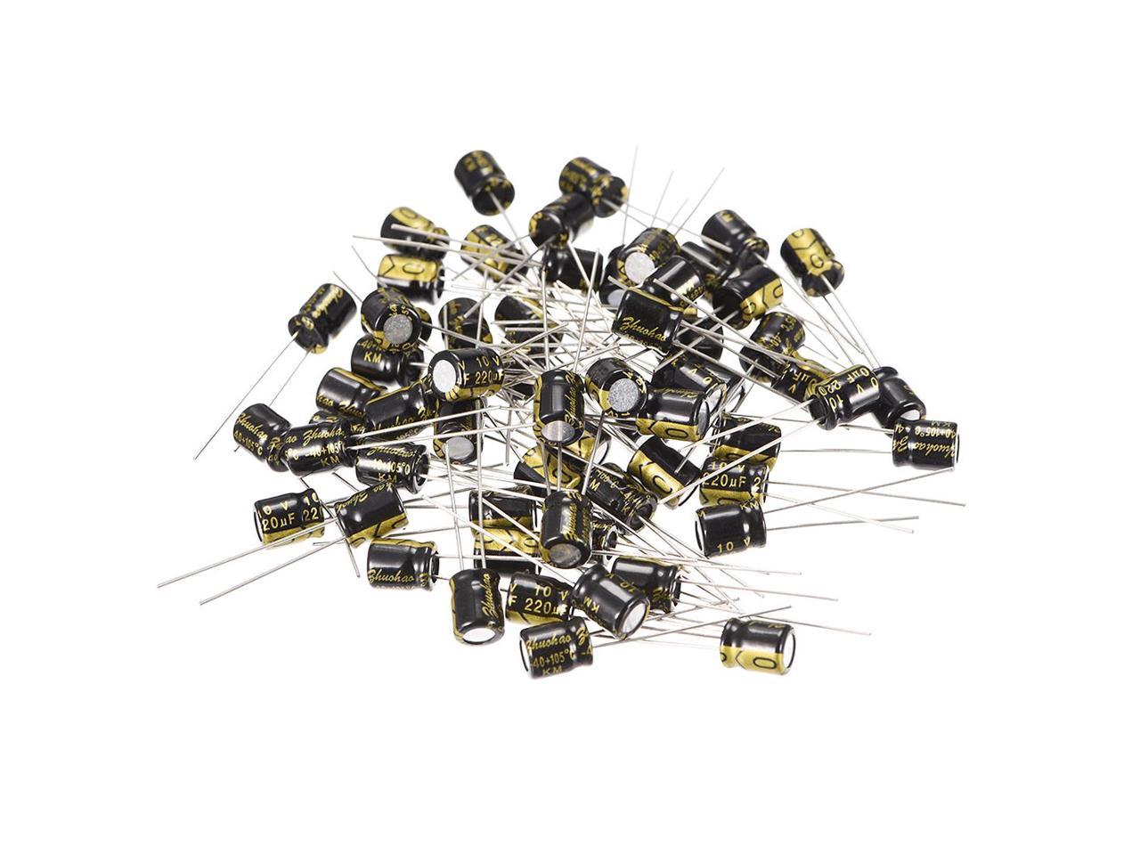 Aluminum Radial Electrolytic Capacitor 2uf 10v Life 6 3 X 7 Mm Black 50pcs Newegg Com