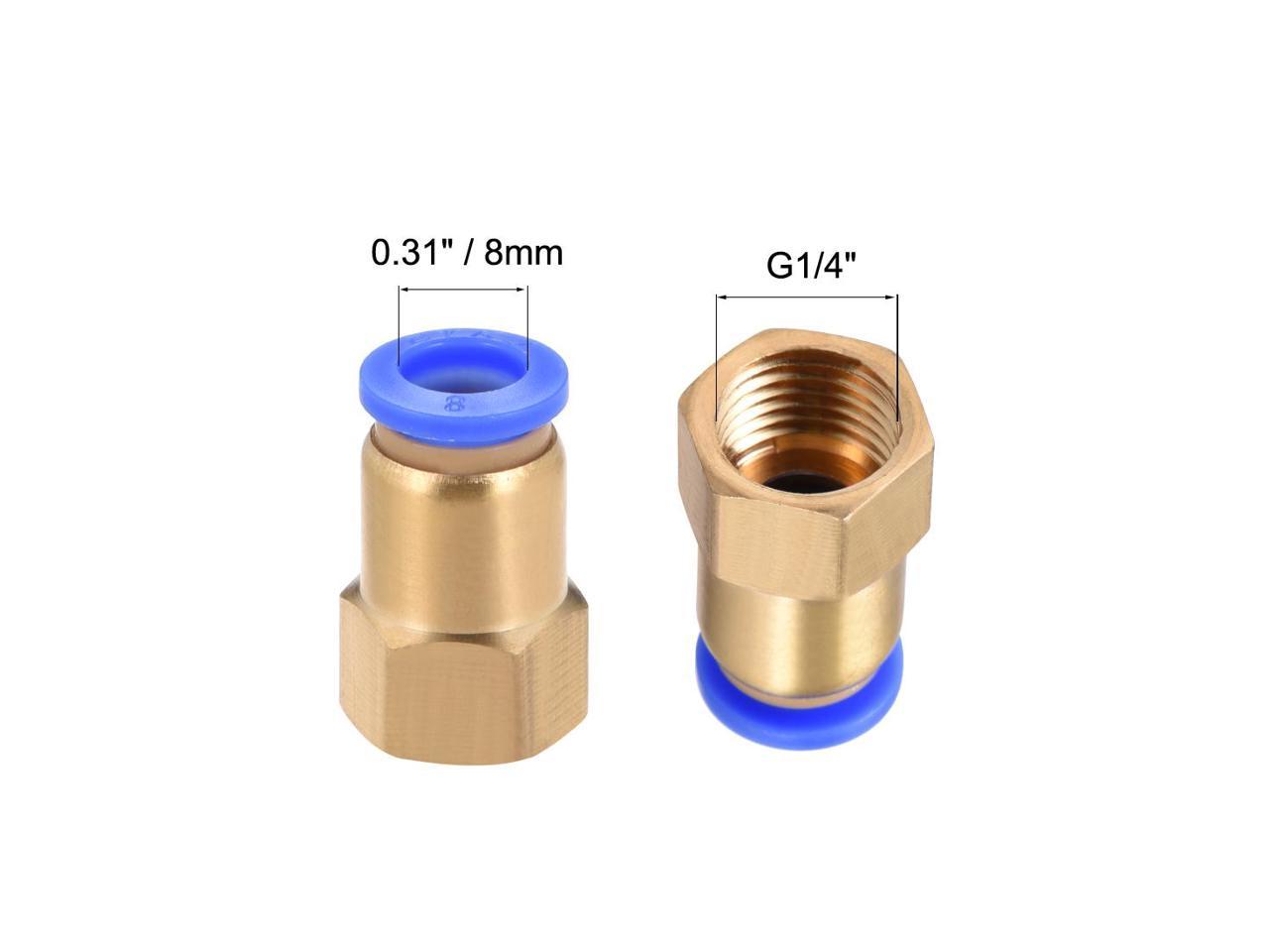 8mm or 5/16" OD to 1/4" NPT Female Straight Push In Connect Tube Fitting N-3i