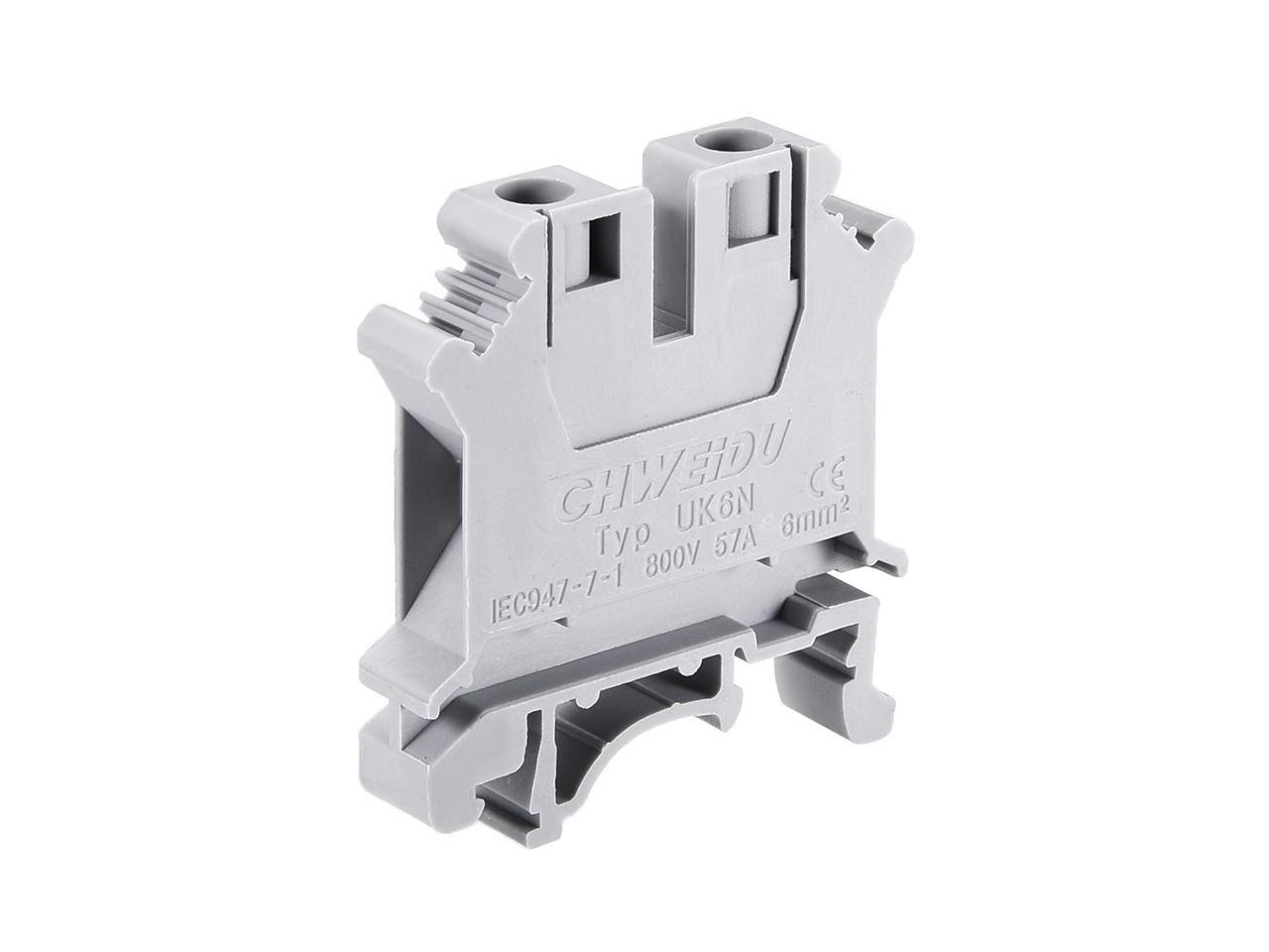 10 Pcs USLKG2.5N DIN Rail Mounted Ground Circuit Connection Terminal Block Screw Clamp 690V 34A 