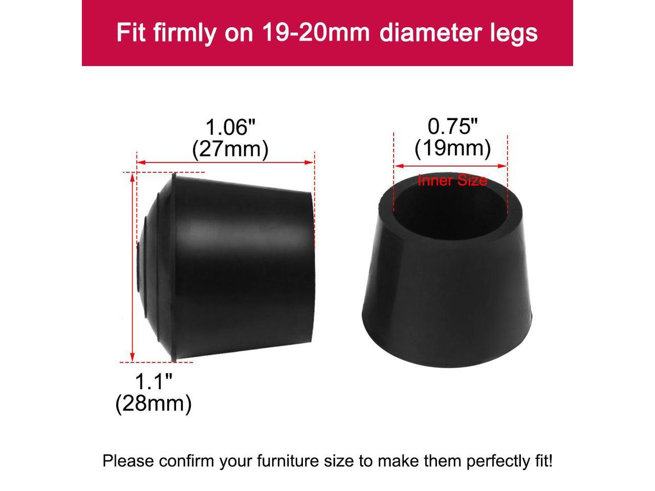 8pcs Chair Leg Tips Caps 20mm 3/4 Inch Anti Slip Rubber Furniture Table