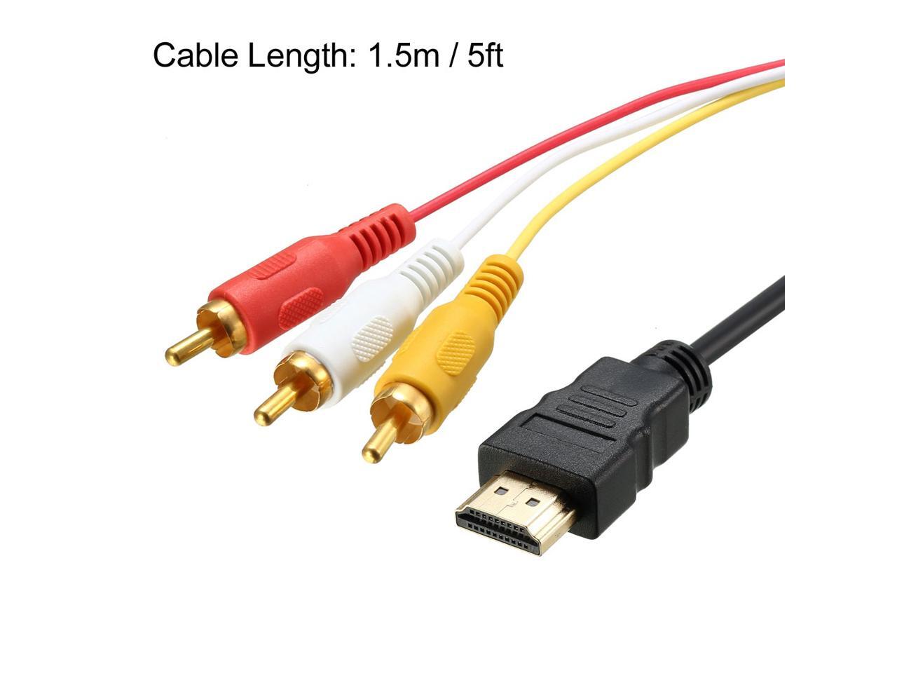 HDMI to 3 RCA Cable Male to Audio Video AV Conversion Line Cord Adapter