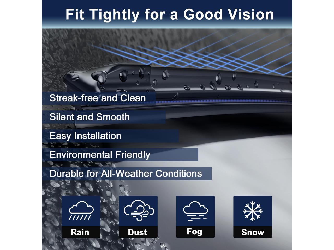 28" 16" Exact Fit Windshield Wiper Blades for 1718 Toyota Prius Prime