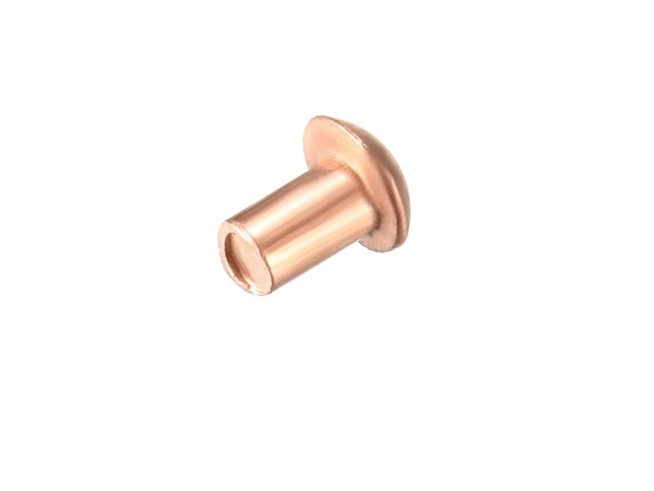 200 Pcs  3/32" x 1/8" Flat Head Copper Solid Rivets Fasteners