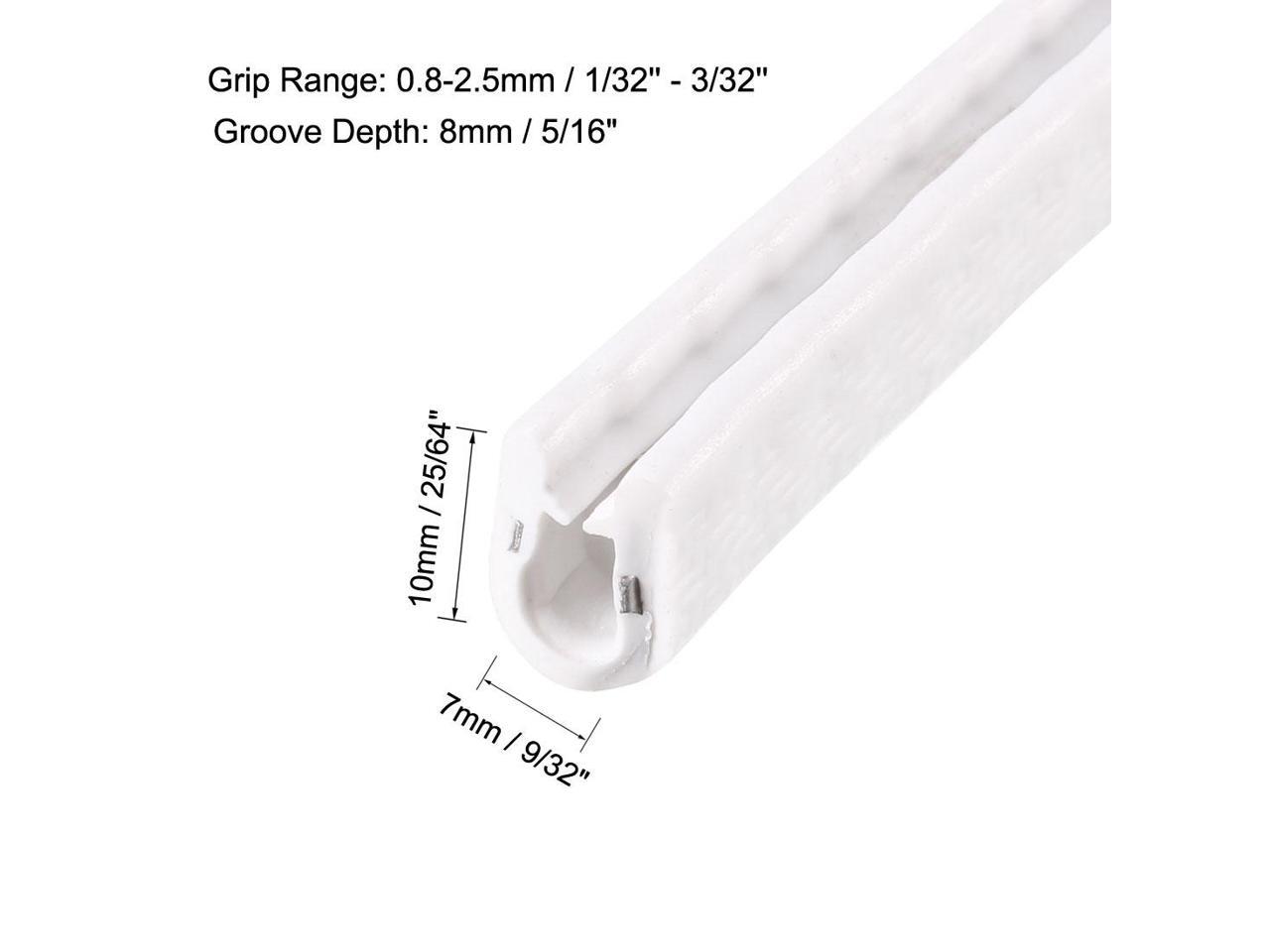Edge Trim U Seal White PVC Plastic U Channel Edge Protector Fits 1/32