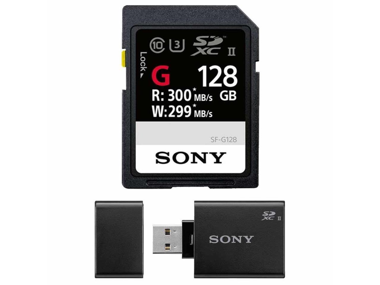 Sony 128GB UHS-II SD Card, (R300/W299) W/Sony SD UHS-II USB Reader 【新作入荷!!】 SF-G128T 2枚 + MRW-S1 SONY その他