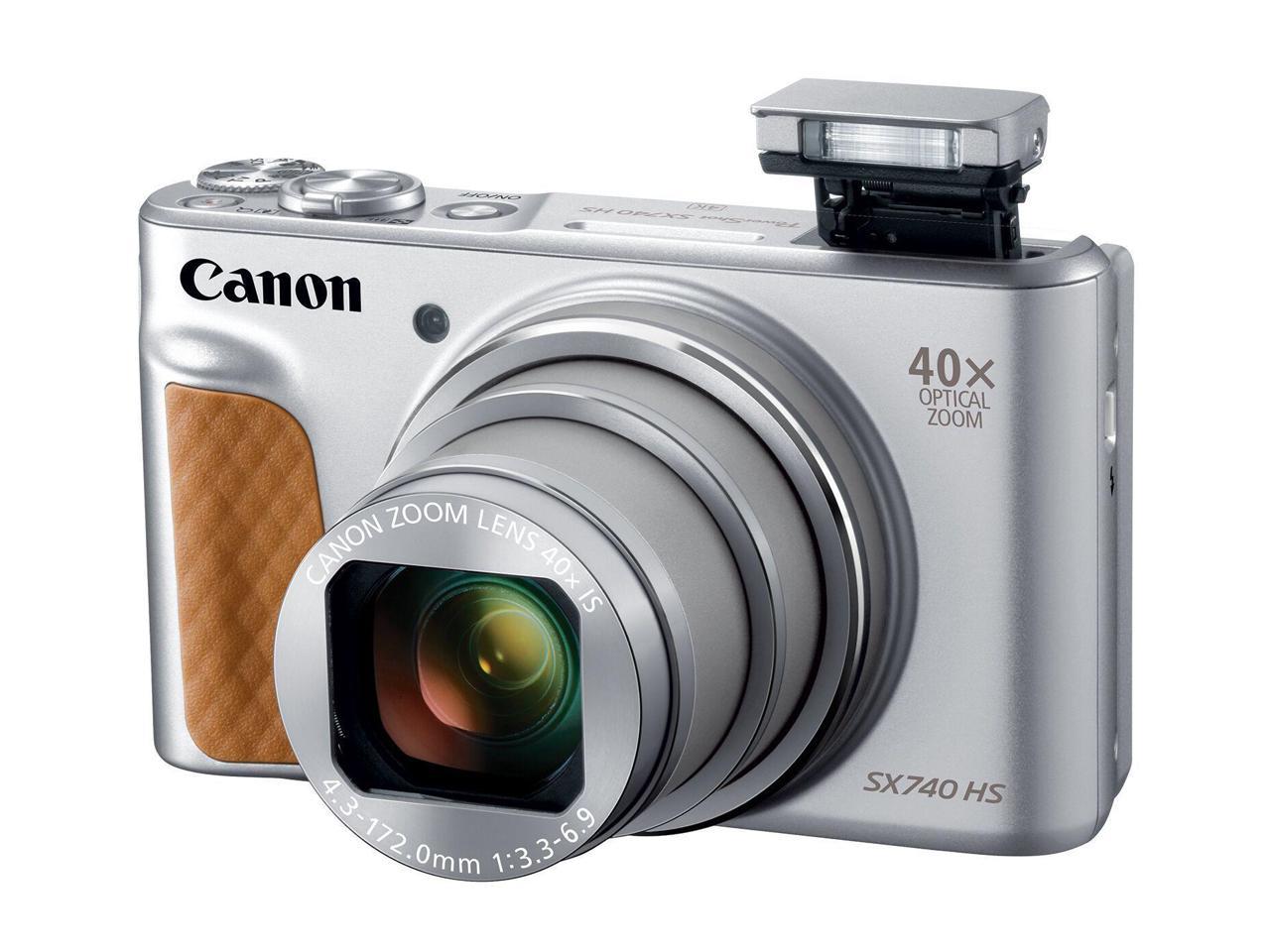 Canon Sx740sl Powershot Sx740 Hs Digital Camera Silver Newegg Com