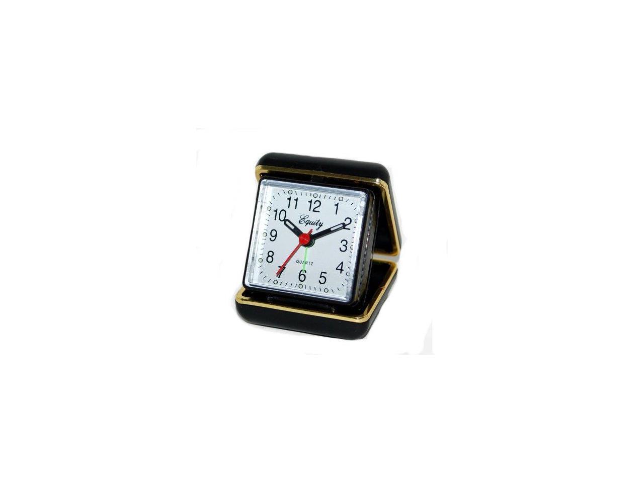 Equity 20080 Quartz Folding Travel Alarm Clock with Luminous Hands and Dots