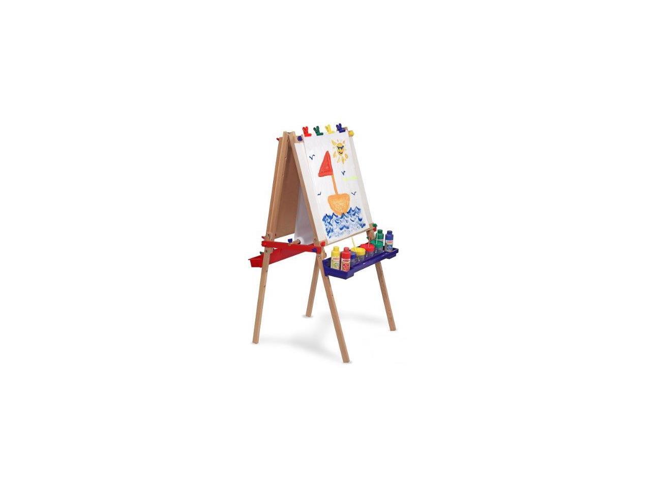 Melissa and Doug Deluxe Standing Art Easel, Dry Erase Board, Chalkboard