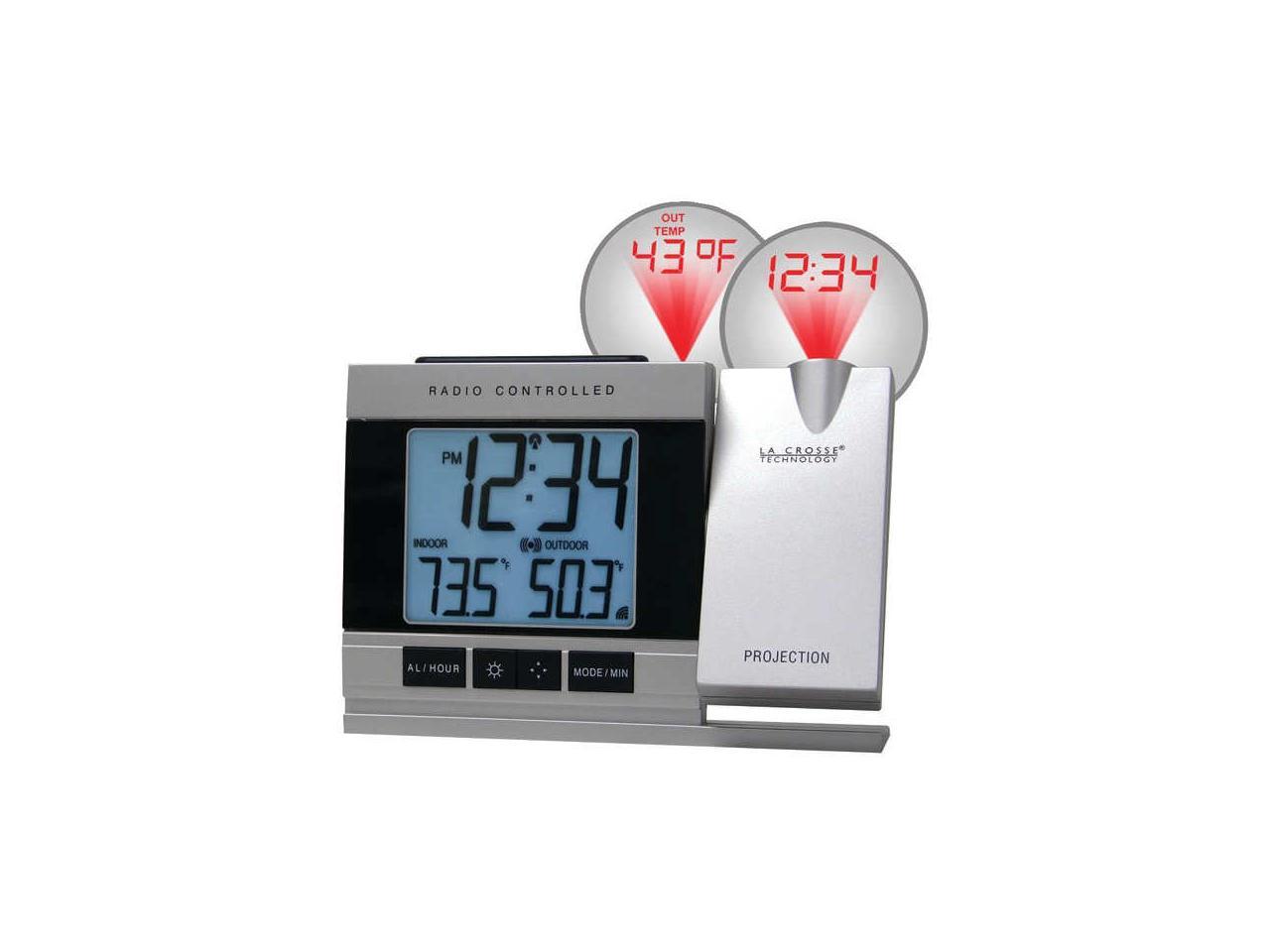 La Crosse Technology WT-5220U-IT Projection Alarm Clock with Indoor/Outdoor 