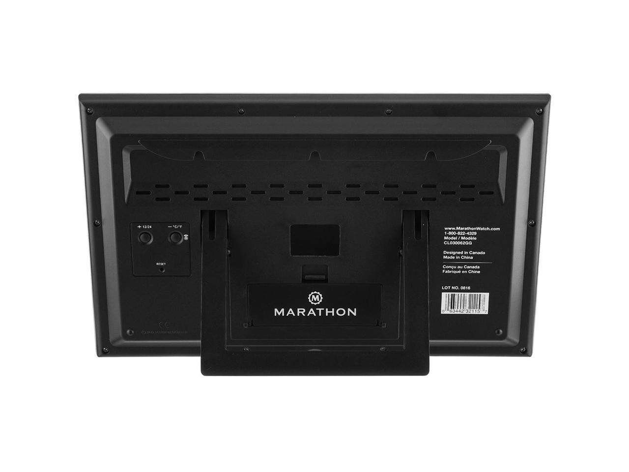 Marathon CL030062BK Slim-Jumbo Atomic Digital Wall Clock Blk - Newegg.com