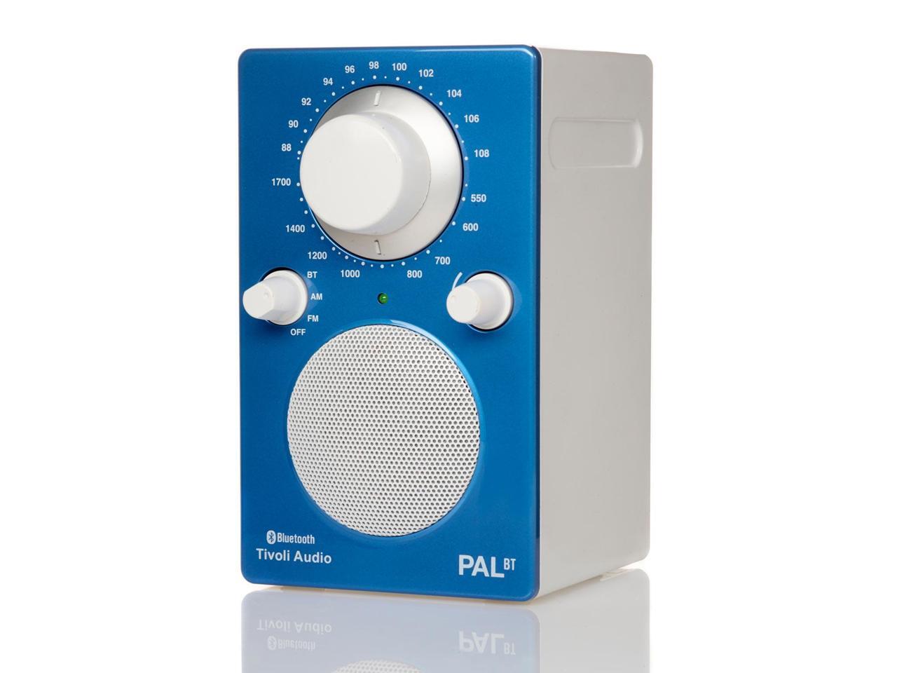 Tivoli Audio PAL BT Bluetooth Portable Radio (Glossy Blue/White)