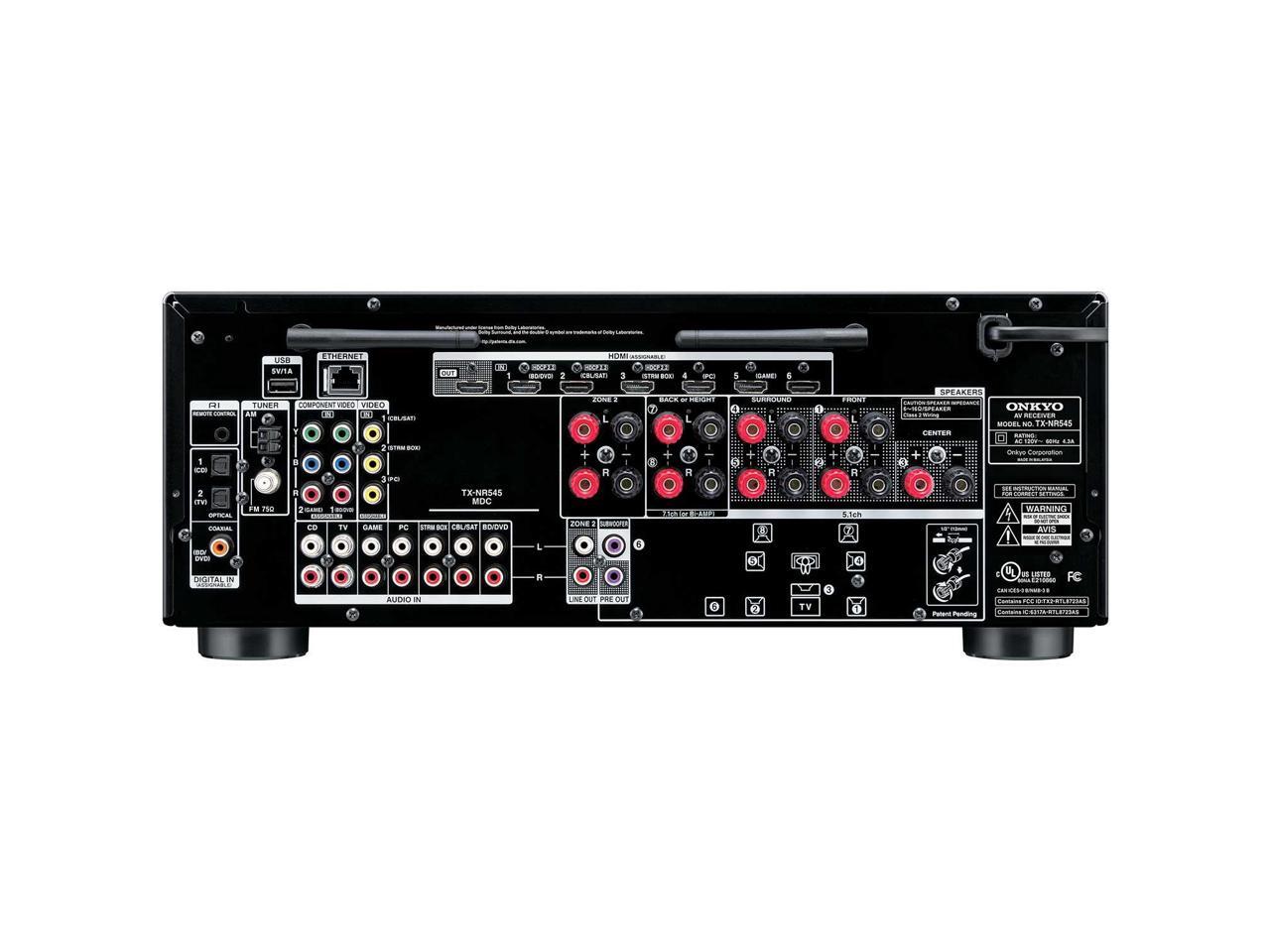 Onkyo TXNR545 7.2 Network Ch A/V Receiver with WiFi & Bluetooth