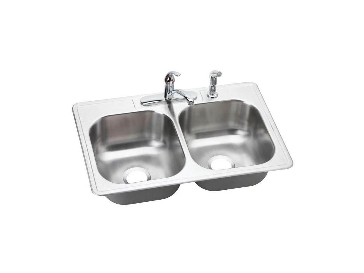 Elkay DSE233224 Dayton Elite Stainless Steel 4-Hole Top Mount Kitchen Sink, Elite Satin - Newegg.com Elkay DSE233224 Dayton Elite Stainless Steel 4-Hole Top Mount Kitchen Sink, Elite Satin - Newegg.com