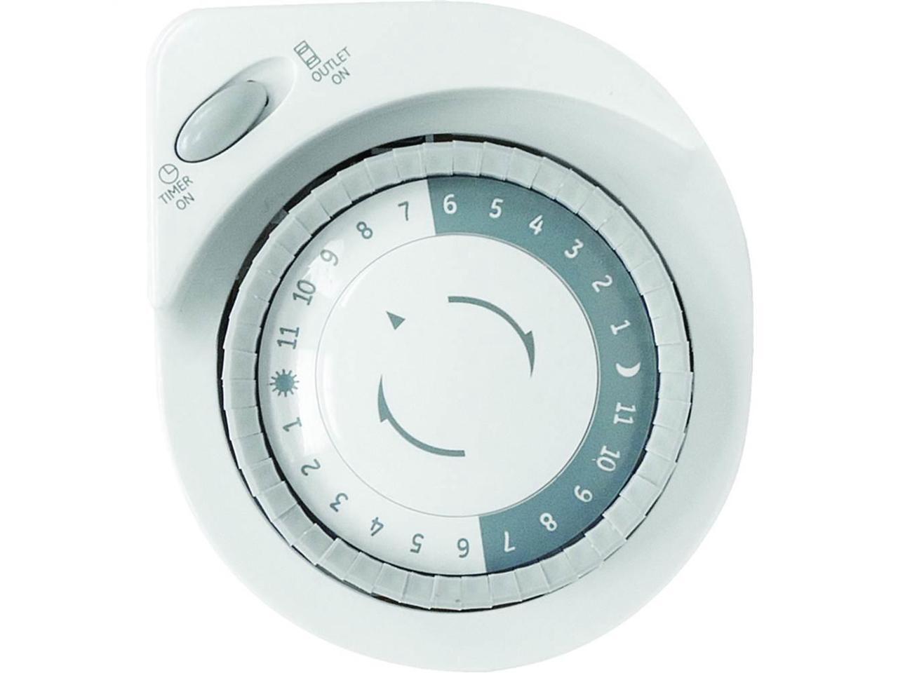 GE 24Hour Big Button Mechanical Timer, White