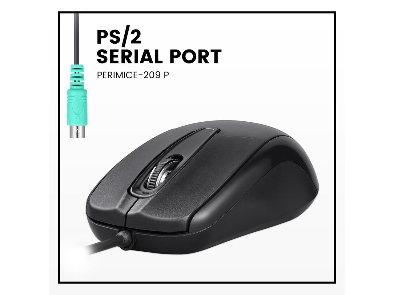 Perixx Perimice209 P Wired PS2 Optical Mouse with Scroll Wheel and 1000 DPI 5.9 ft Cable