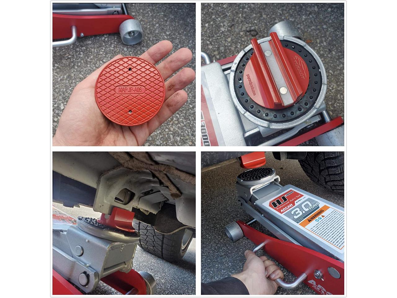 POTAUTO Universal Aluminum Grooved Jack Pad Jacking Puck Pinch