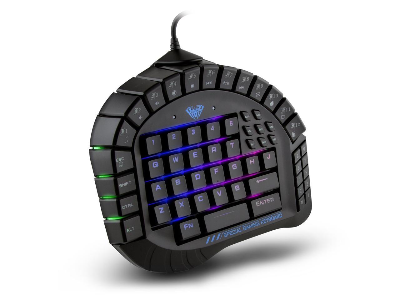 AULA Excalibur Master Onehand Gaming Keyboard Removable Hand Rest RGB Backlight Mechanical