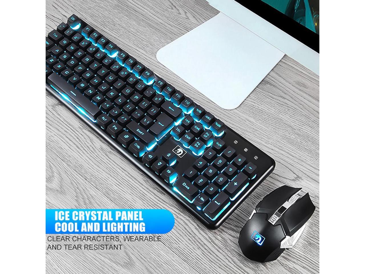 Wireless Keyboard and Mouse Combo, Rechargable Backlit Waterproof