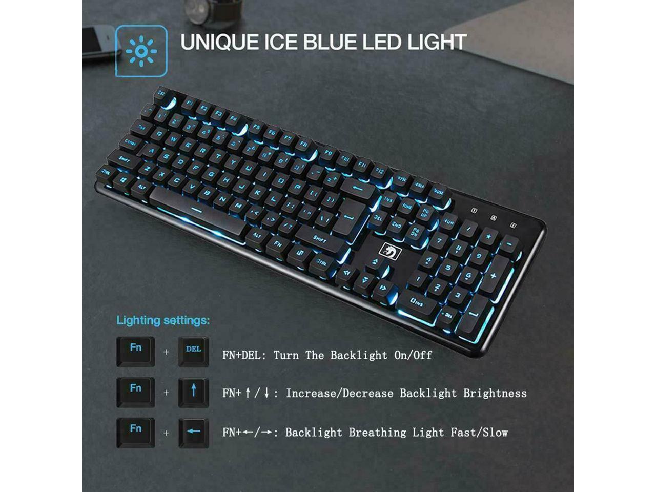 Wireless Keyboard and Mouse Combo, Rechargable Backlit Waterproof