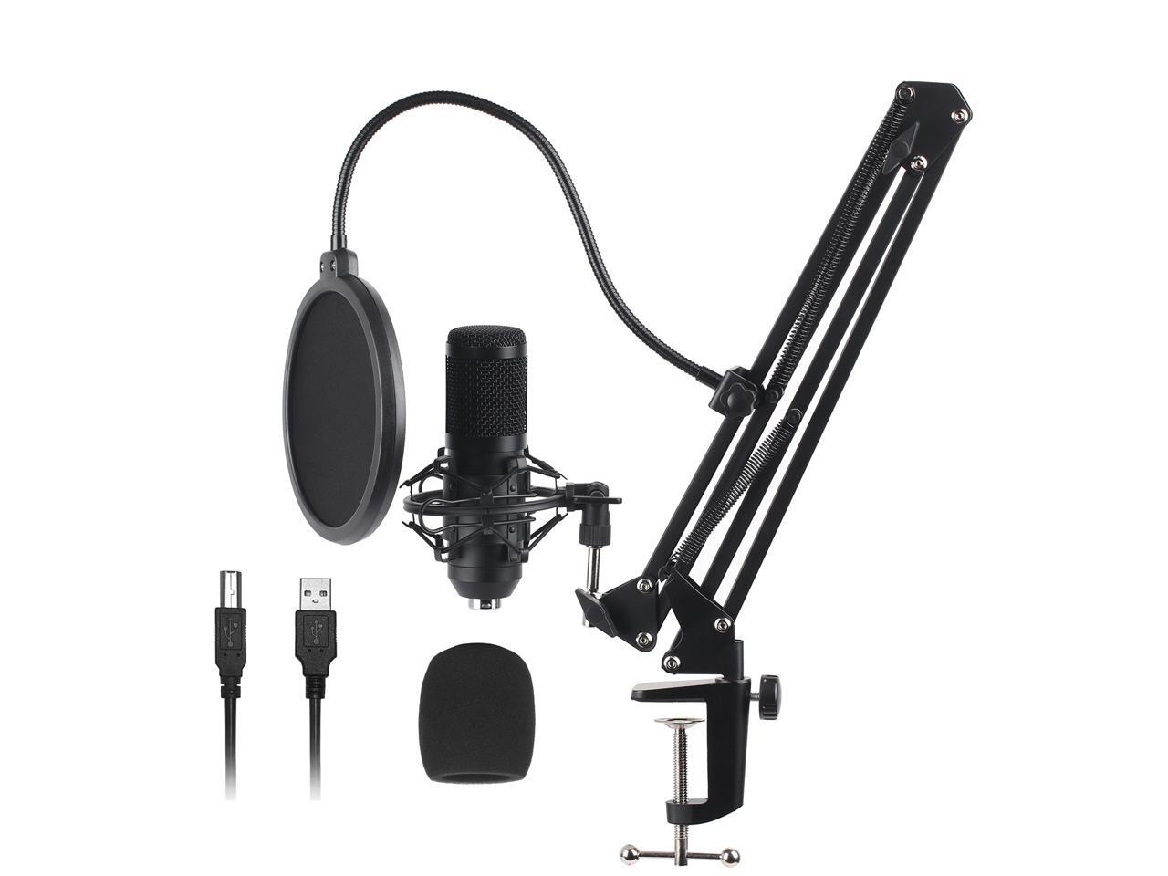 USB Condenser Microphone Kit 192kHZ/24bit Plug & Play Computer PC