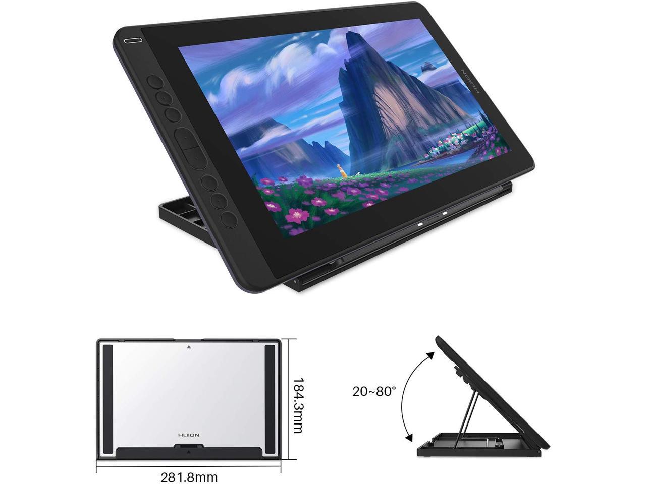 Stand Included Purple Battery-Free Tilt Function 8192 Pen Pressure and 8 Shortcut Keys Huion Kamvas 13 Pen Display 2-in-1 Graphics Drawing Tablet with Screen Full-Laminated 