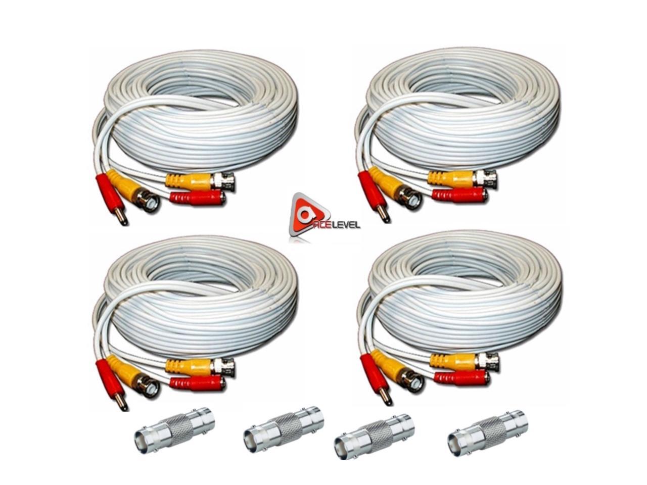 ACELEVEL 4 PACK PREMIUM 100Ft.THICK BNC EXTENSION CABLES FOR LOREX