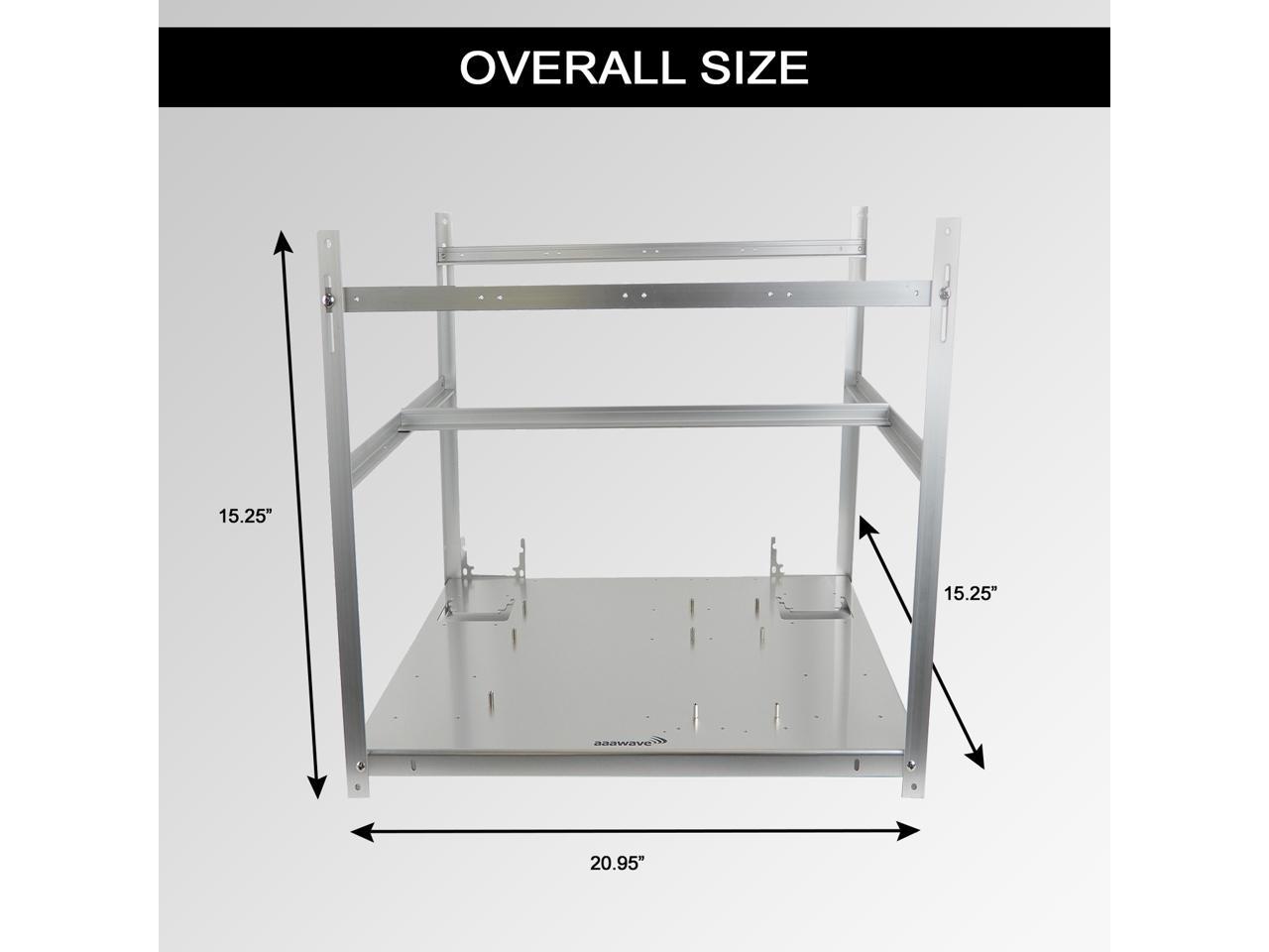 AAAwave - 6 GPU Stackable Aluminum Mining Frame Rig Case with Fan