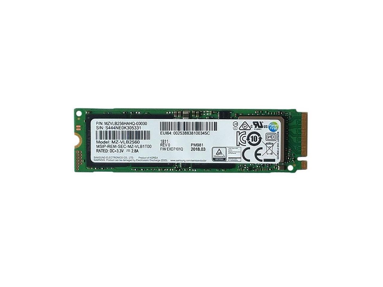 NEW Samsung PM981 MZ-VLB2560 256GB 3D TLC PCIe NVMe SSD,m2 970 EVO 250GB OEM 