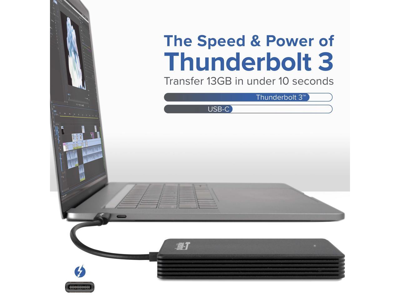 Plugable 512GB Thunderbolt 3 External SSD NVMe Drive (Up to 2400MBs