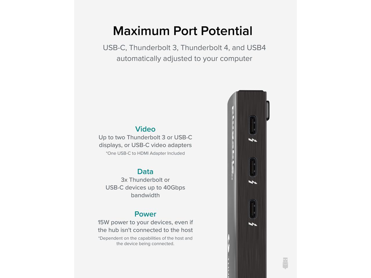 Plugable Thunderbolt Hub In Pure Usb C Design Includes Usb C To