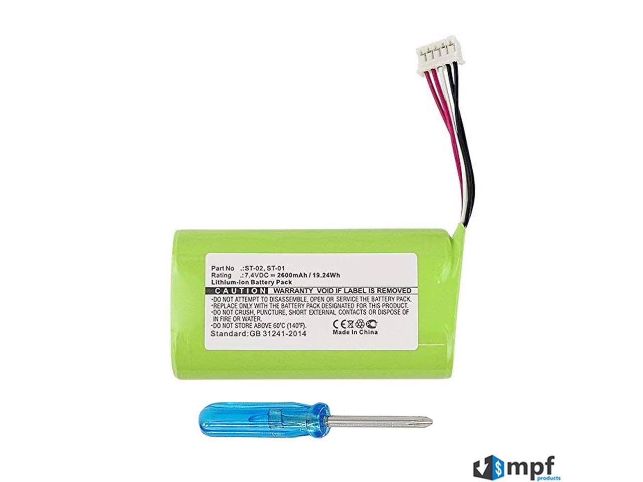 2600mAh ST01, ST02 Battery Replacement Compatible with Sony SRSXB2