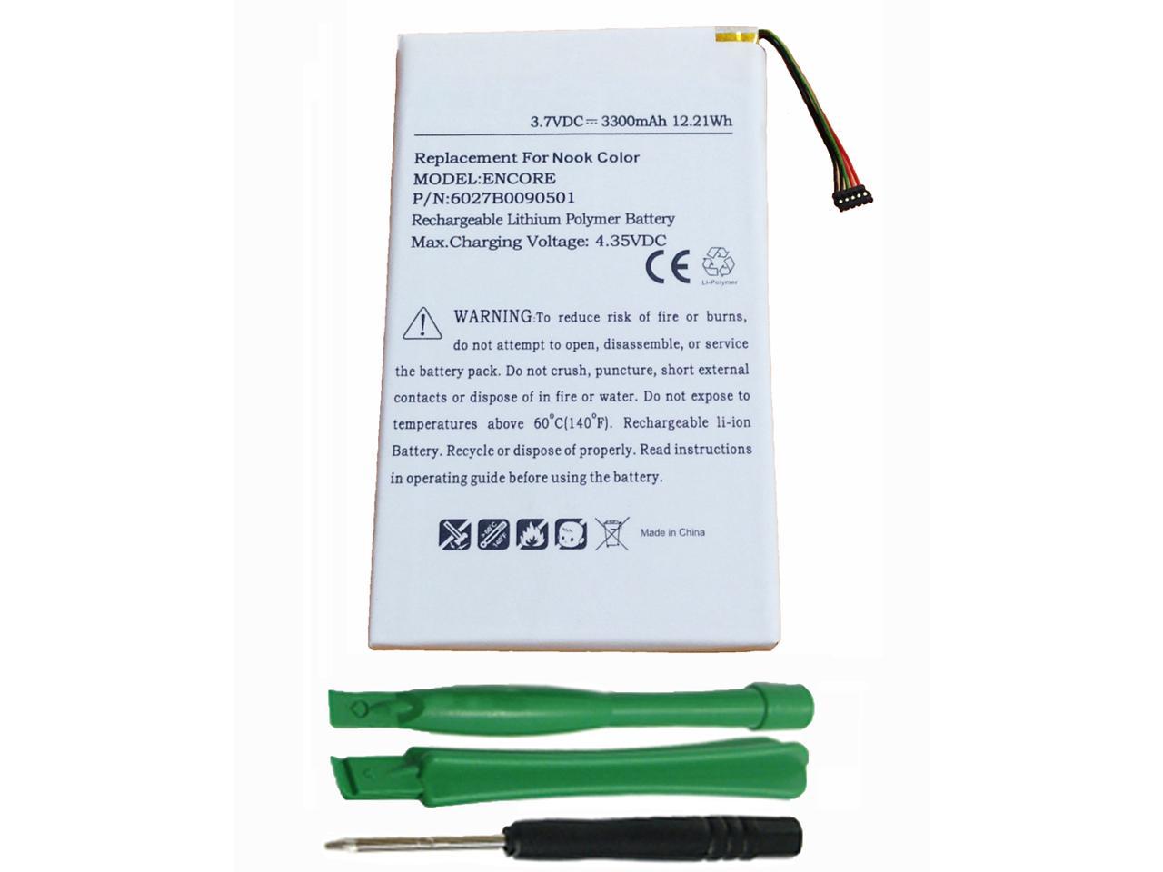 Replacement 6027b0090501 Avpb001 A110 01 Avpb003 A110 01 Bna B002 Dr Nk02 Encore Nookcolor Battery For Barnes Noble Nook Color Bntv250 Bntv250a Bnrv200 7 Tablet With Installation Tools Newegg Com