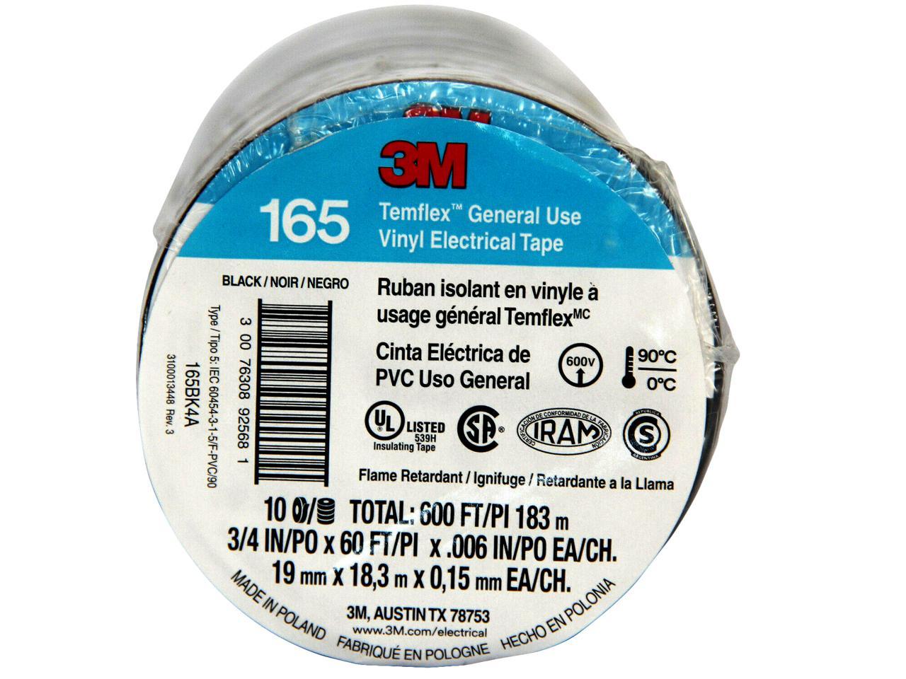 3m Temflex Vinyl Electrical Tape 165 Multi-purpose 3 4