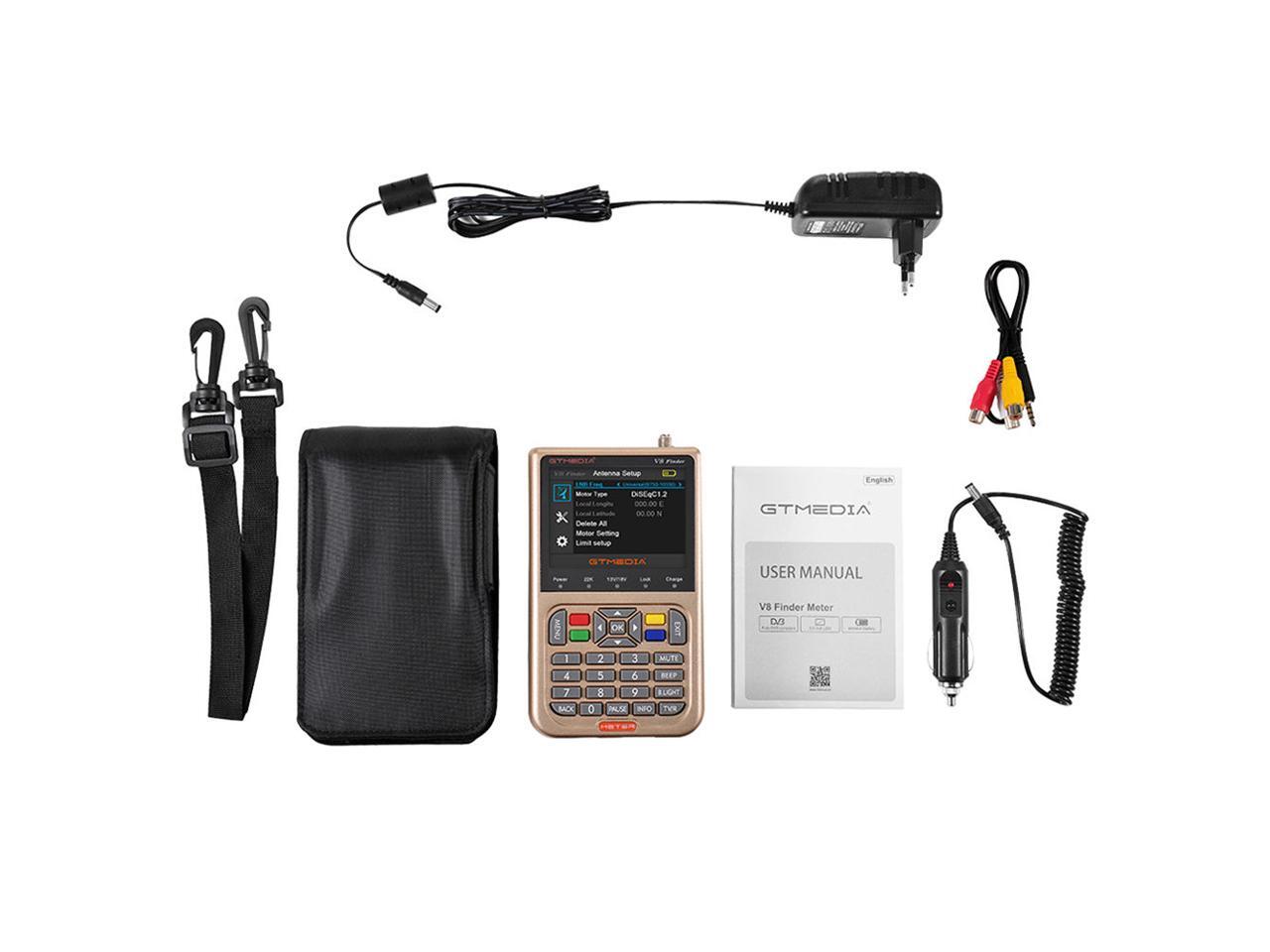 GTMedia V8 Finder Meter 1080P DVB-S2//S2X HD Signal Finder MPEG-4 3.5/" LCD V-73HD
