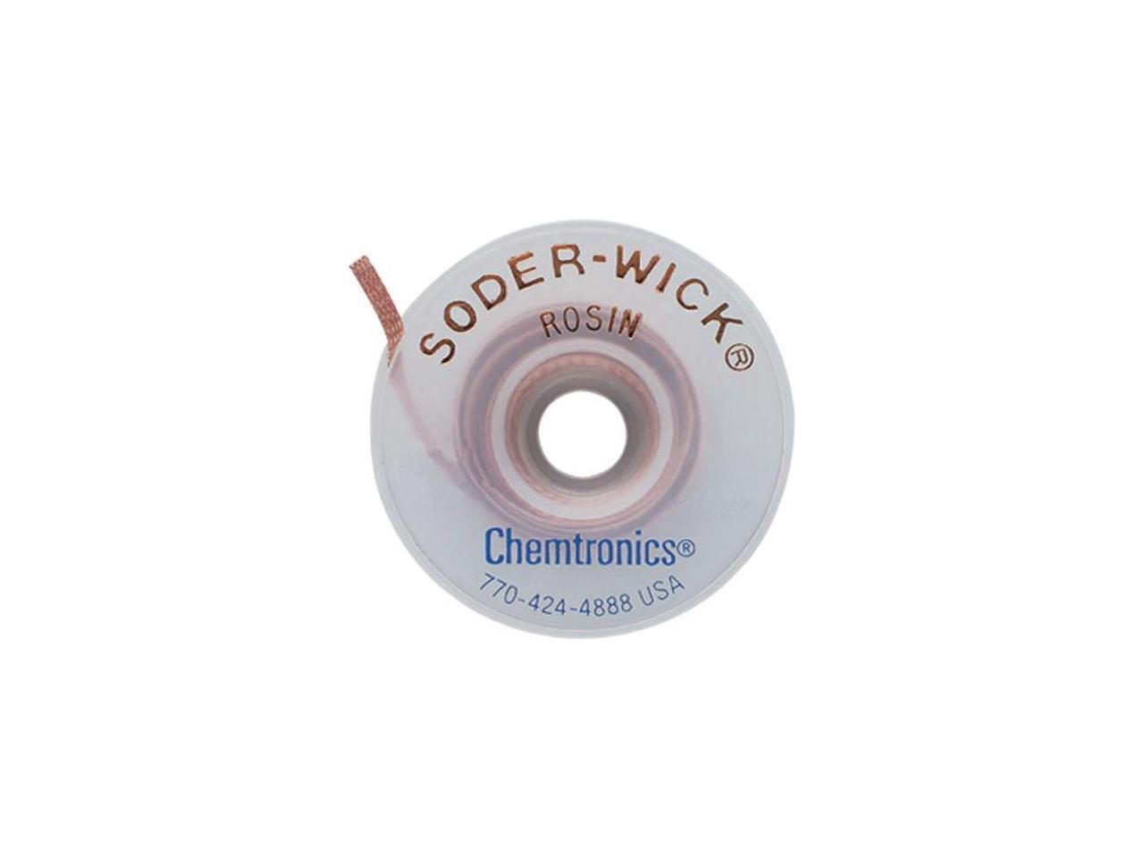 Chemtronics 504100 SODERWICK Rosin Desoldering Braid, .110', 100ft