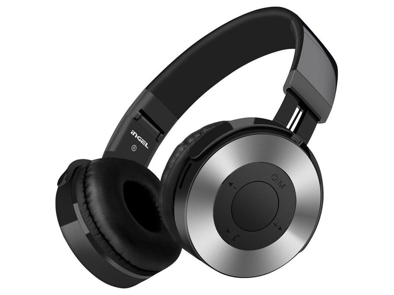 New Foldable Wireless Bluetooth 4.2 Stereo Silver Headphone FM Mic Handsfree 