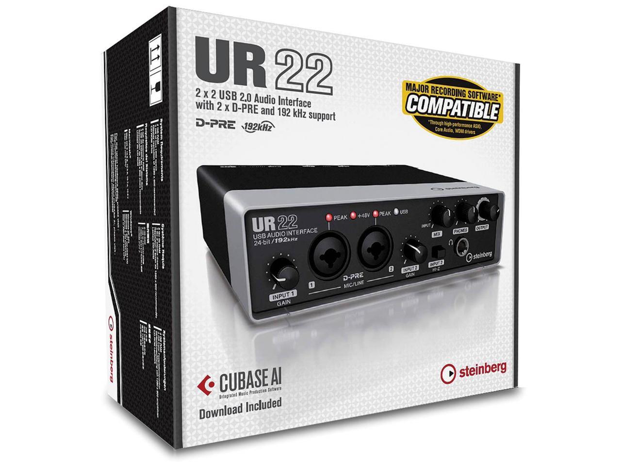 huis Raad eens Dicht Steinberg UR22 2x2 USB 2.0 Audio Recording Interface with Cubase AI  Software - Newegg.com