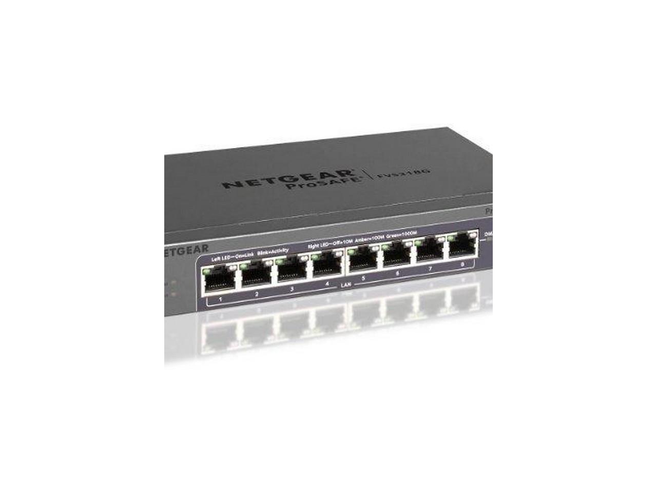 Netgear FVS318G ProSafe 8Port Gigabit VPN Firewall, 9 Port 10/100