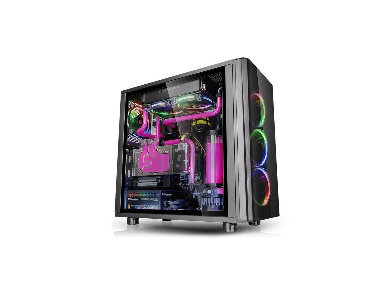 Thermaltake View 31 Tg Rgb Ca 1h8 00m1wn 01 No Power Supply Atx Mid Tower Black Newegg Com