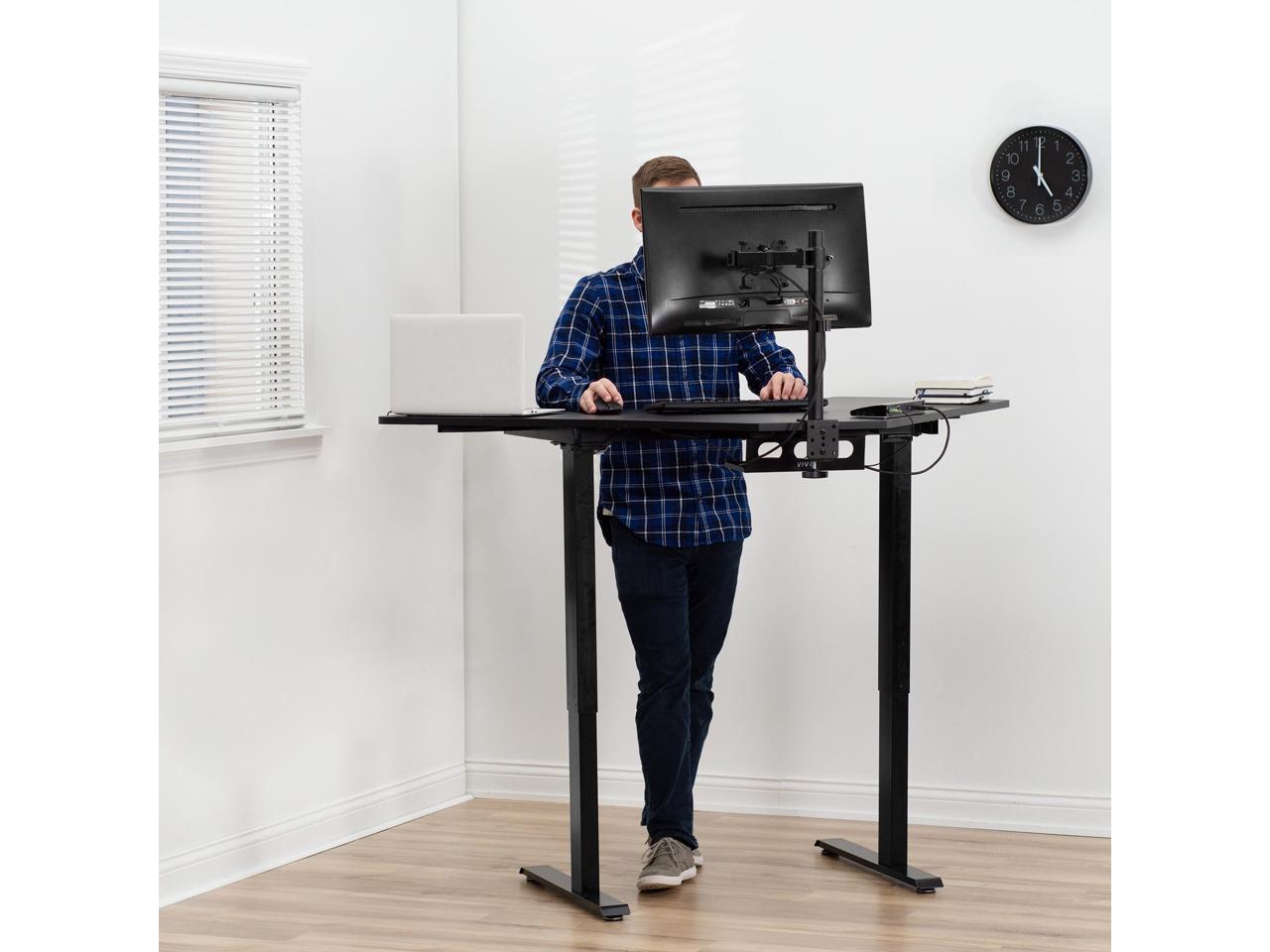 VIVO Black Electric 47” x 47” Corner Stand Up Desk | Height Adjustable ...