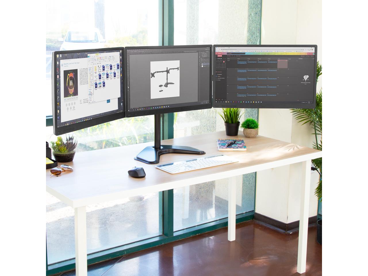 MountIt! Adjustable Triple Monitor Stand Up to 32" Black (MI2789XL