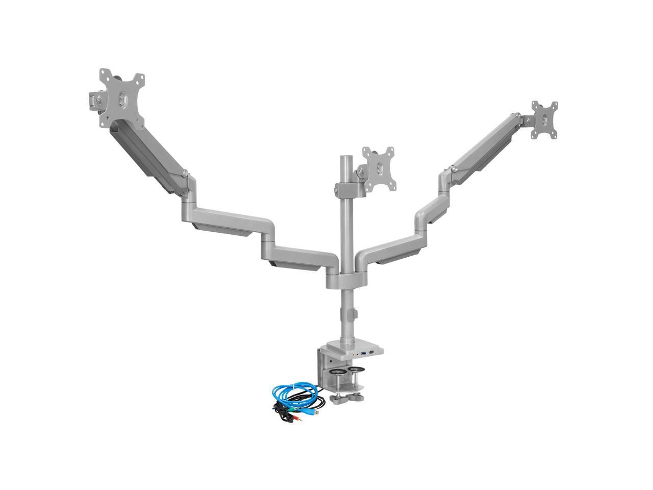 MountIt! Triple Monitor Mount Built In USB and Audio Ports Fits Up