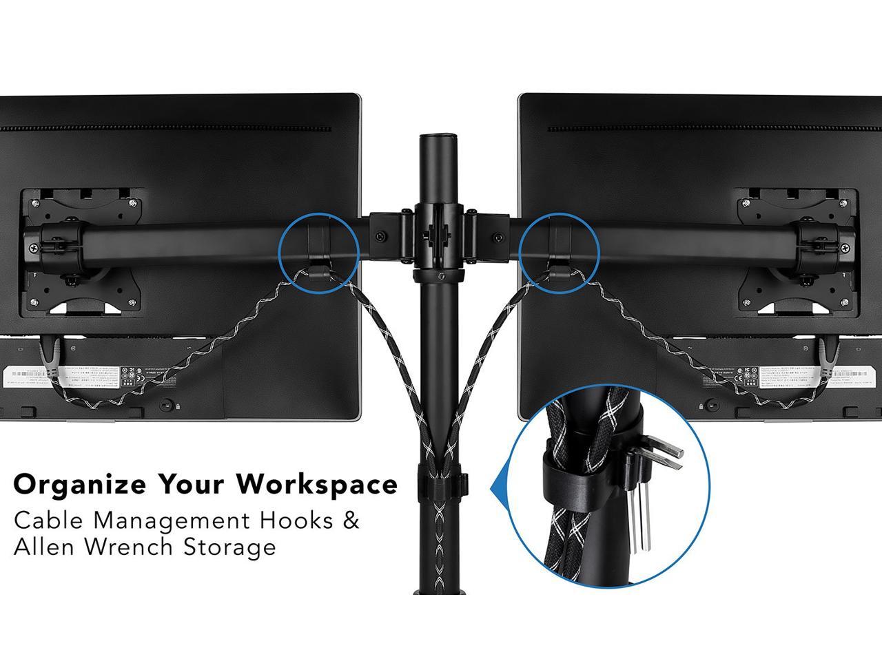 Mount-It! Dual Monitor Mount | Fits Up to 27