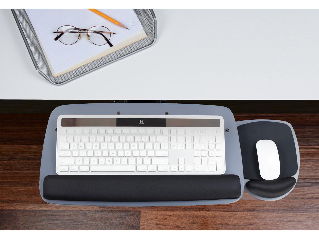 MountIt! Under Desk Keyboard Tray with Ergonomic Wrist Rest Pad 17.25