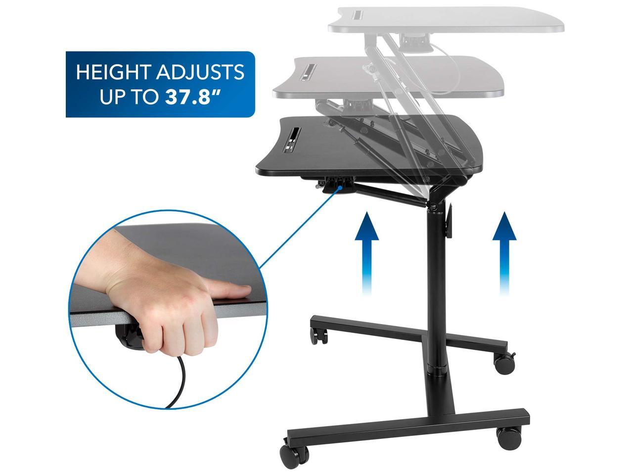 MountIt! Mobile Standing Laptop Desk Height Adjustable Rolling Sit