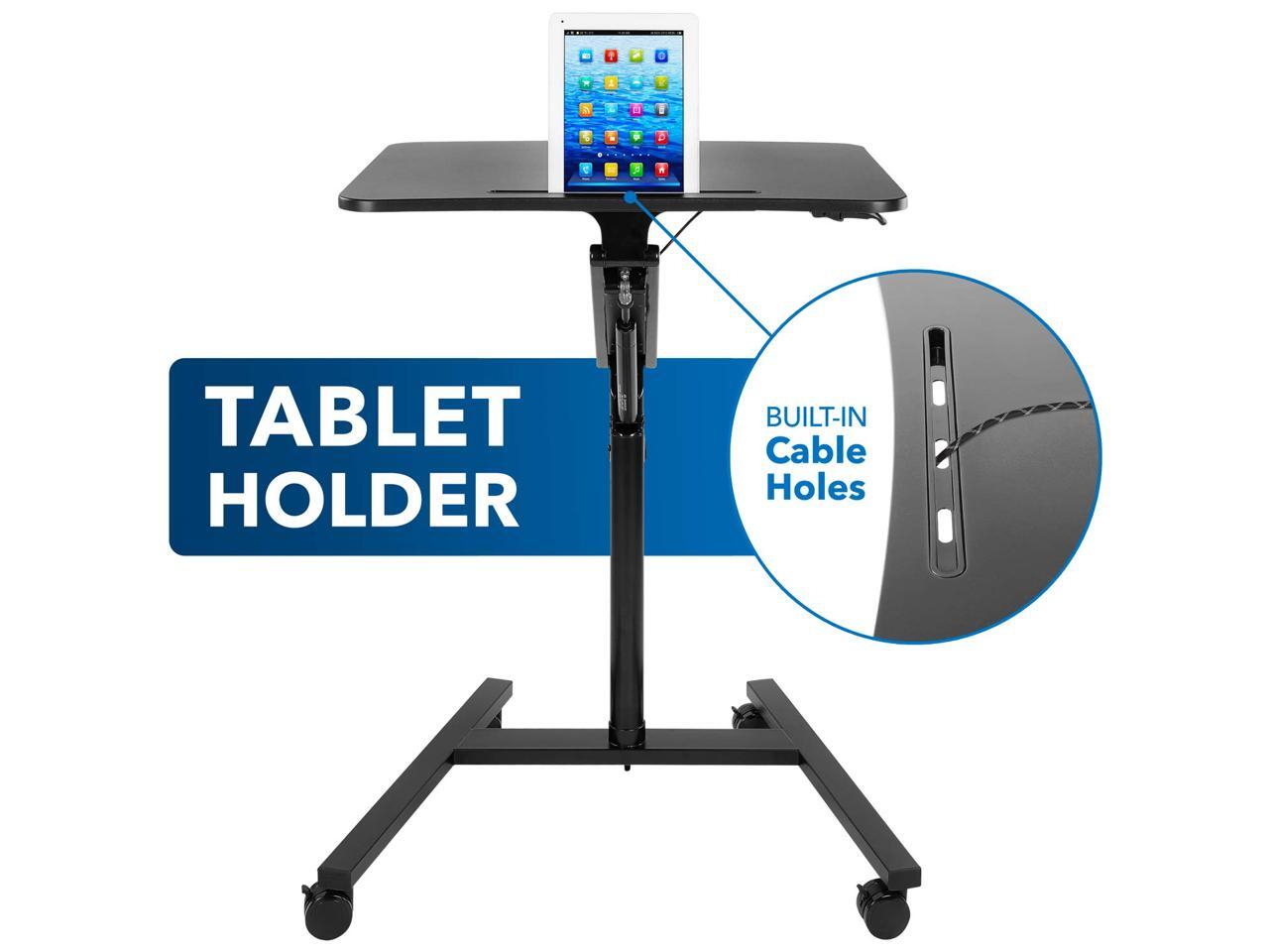 MountIt! Mobile Standing Laptop Desk Height Adjustable Rolling Sit