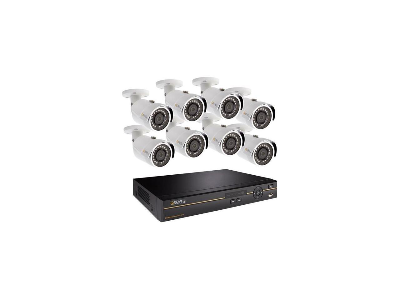 QSee QC9688DX2 8Channel HD Analog 4MP DVR with 2TB Hard Drive 8 x 4MP Security Cameras