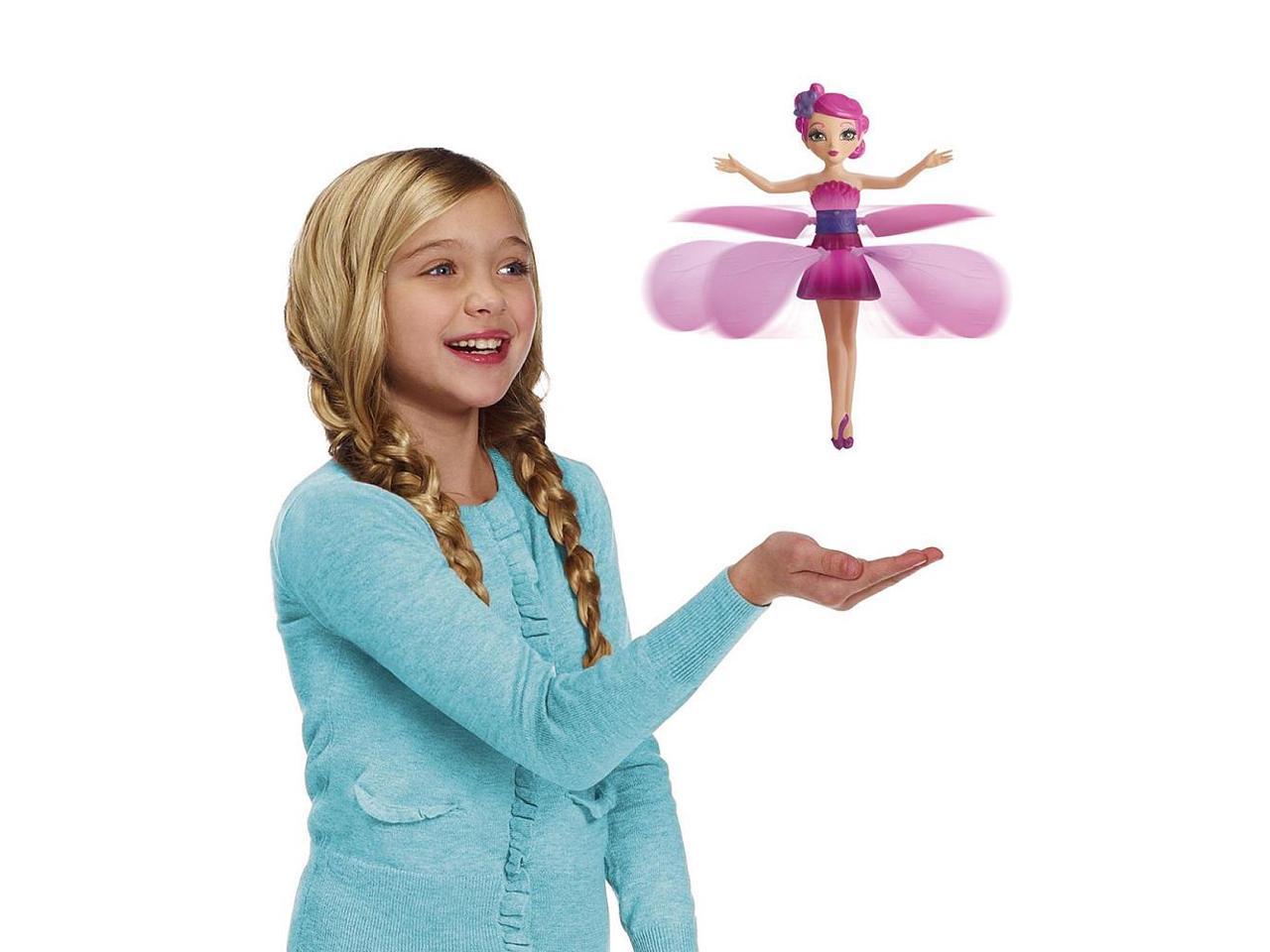 WIRELESS FLYING FLUTTERING FAIRY GIRLS TOY  DOLL PINK WINGS MAGICAL XMAS GIFT 