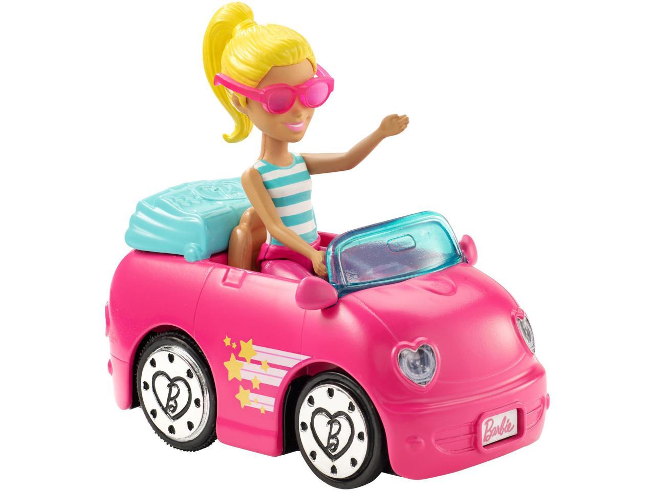 barbie in pink car